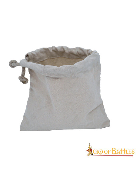Borsa medievale in tela di cotone, ecru