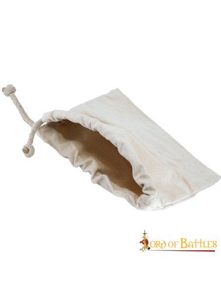 Borsa medievale in tela di cotone, ecru