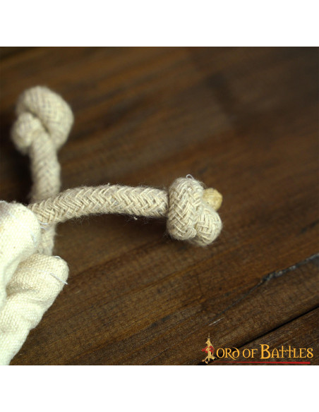 Borsa medievale in tela di cotone, ecru