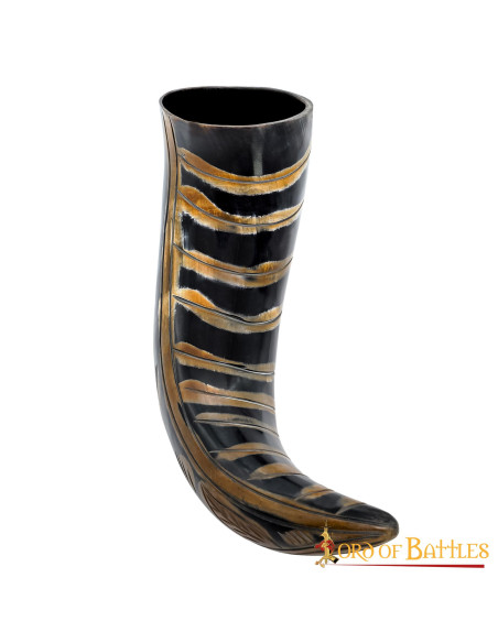 Corno vichingo con disegni incisi...