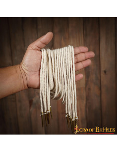 Set di 5 aiglets color crema con stringhe
