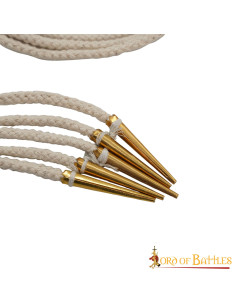 Set di 5 aiglets color crema con stringhe 2