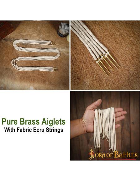 Set di 5 aiglets color crema con...