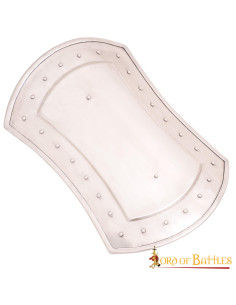 Brocchiere medievale rettangolare in acciaio (41x28,5 cm.)