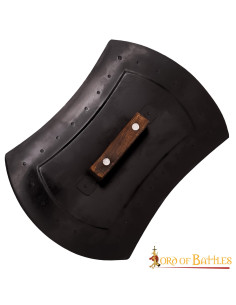 Brocchiere medievale rettangolare in acciaio (41x28,5 cm.) 2