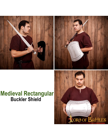 Brocchiere medievale rettangolare in...