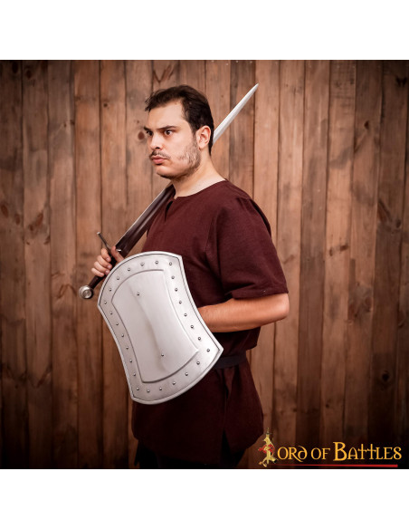 Brocchiere medievale rettangolare in...