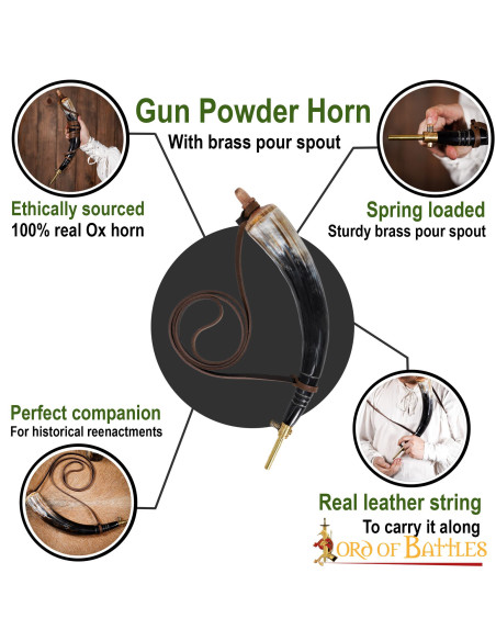 Scatola di polvere di corno di bue