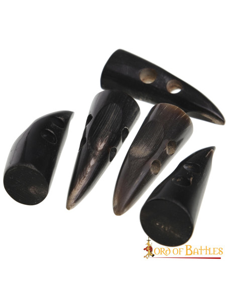 Set di 5 bottoni in corno per gamberi