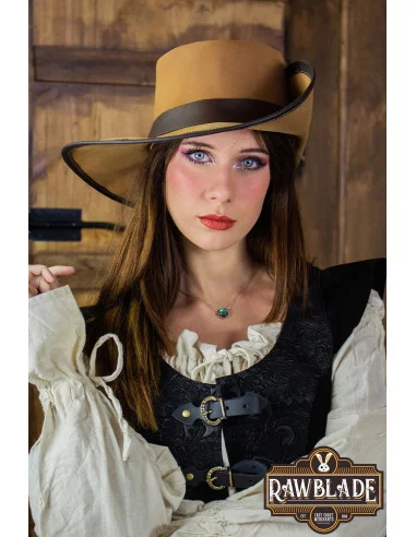 Cappello da corsaro a tesa larga, marrone chiaro