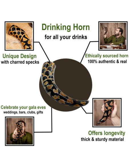 Corno per bere vichingo con design...