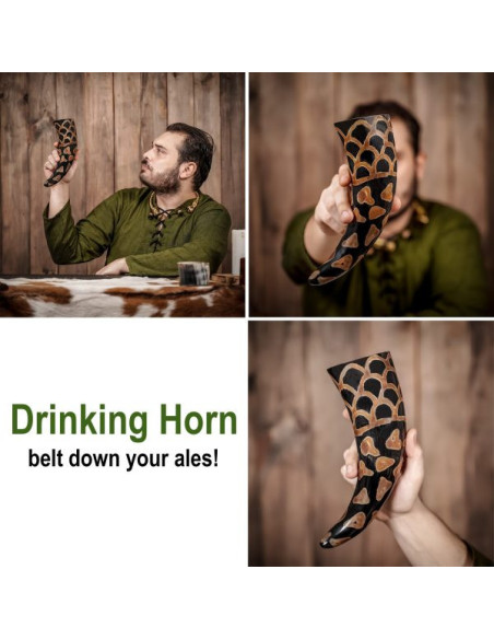 Corno per bere vichingo con design...