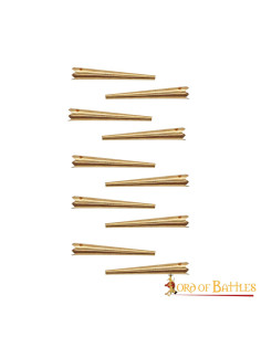 Set di 10 aiglets o puntoni in ottone lucido (3,8 cm.)