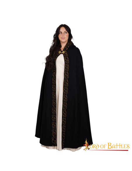 Mantello elfico in lana con cappuccio...