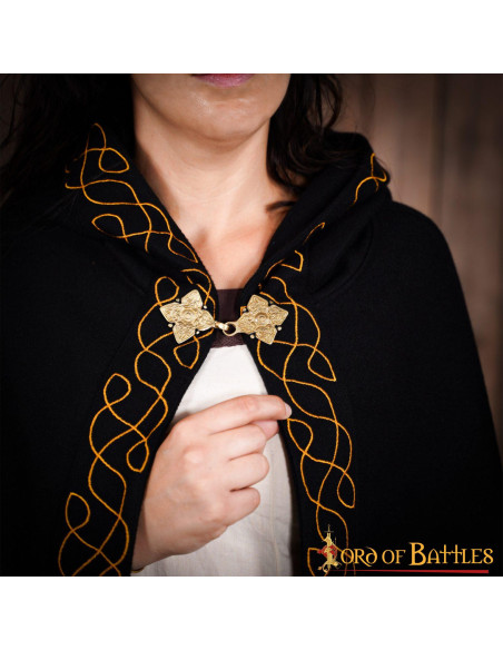 Mantello elfico in lana con cappuccio...