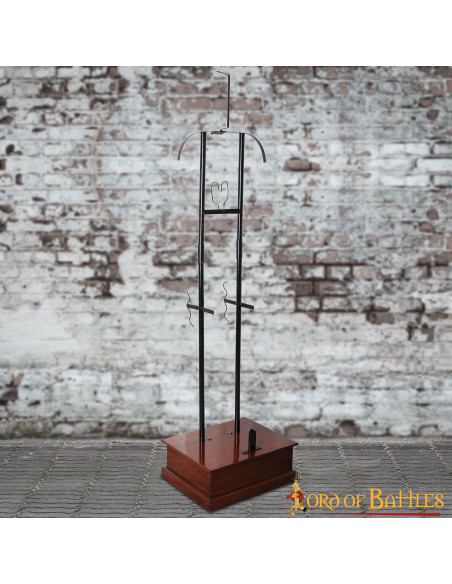 Supporto in metallo con base in legno...