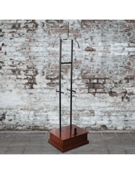 Supporto in metallo con base in legno...