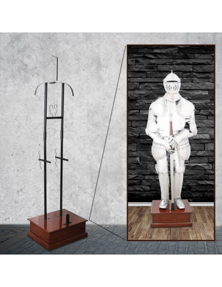 Supporto in metallo con base in legno...