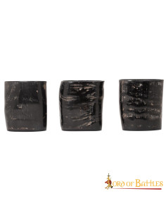 Set di 3 bicchierini in corno stile vichingo