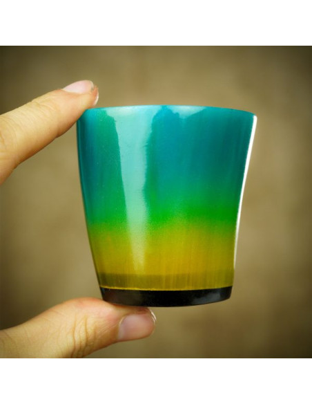 Set di 3 bicchierini colorati in...