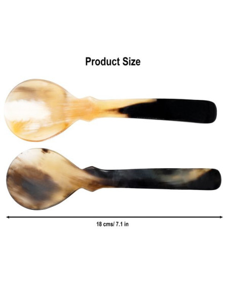 Set di 2 cucchiai in vero corno stile...