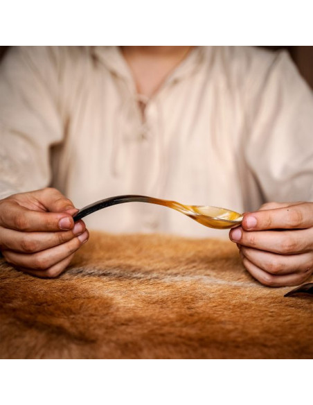 Set di 2 cucchiai in vero corno stile...