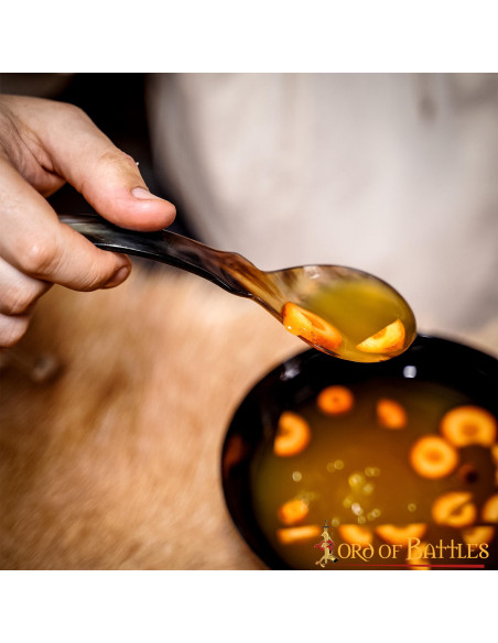 Set di 2 cucchiai in vero corno stile...