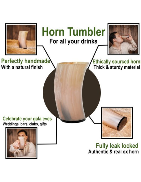 Boccale vichingo in corno di bue per...