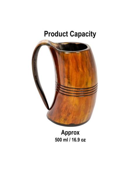 Boccale vichingo in corno di bue per...