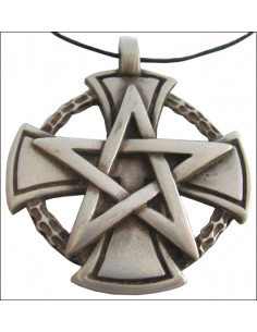 Ciondolo croce pentagramma templare