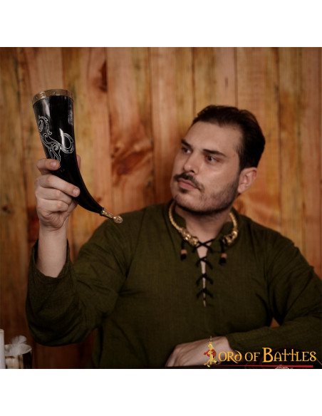 Stallone cornuto vichingo su corno di...