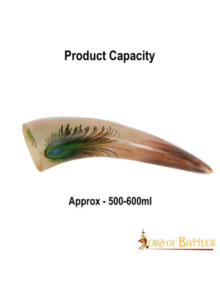 Corno da bere con disegni ornati