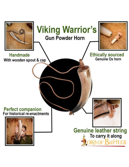 Polvere da sparo in vero corno con...