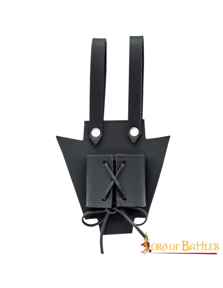 Baldric medievale in pelle nera per...