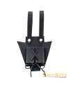 Baldric medievale in pelle nera per pugnali o spade