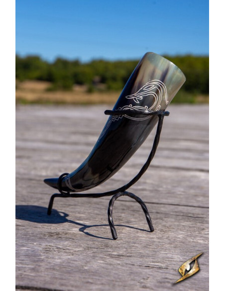 Corno vichingo Jörmungandr con supporto