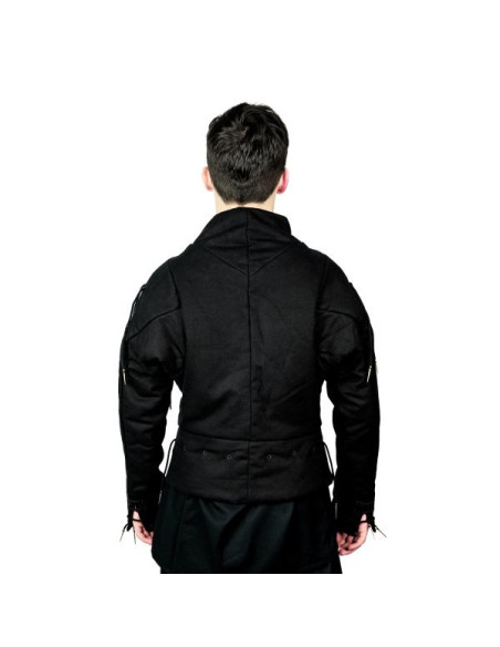 Gilet nero funzionale s. XV, con lacci