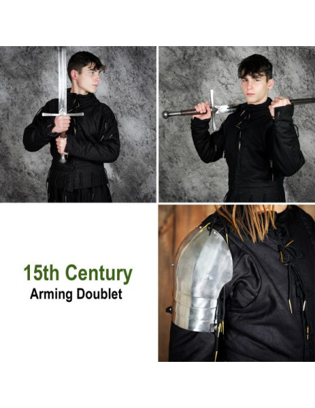 Gilet nero funzionale s. XV, con lacci