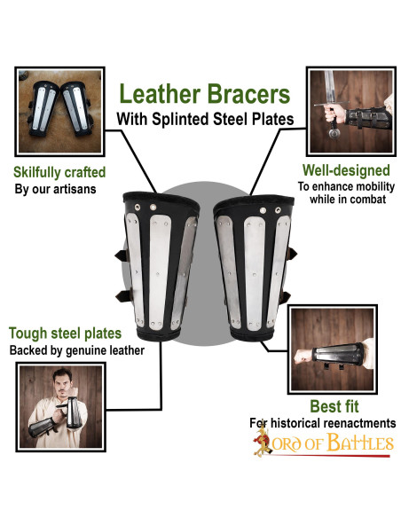 Bracciali in cuoio con protezioni in...