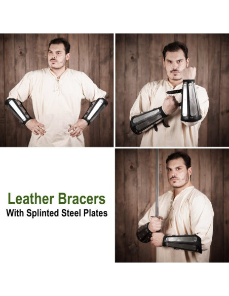 Bracciali in cuoio con protezioni in...