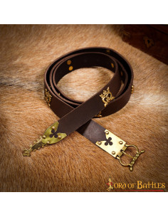 Cintura da Cavaliere Gotico marrone con dettagli in ottone
