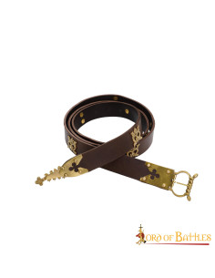 Cintura da Cavaliere Gotico marrone con dettagli in ottone 2