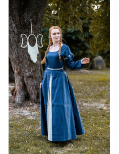 Abito medievale bianco-blu modello Larina