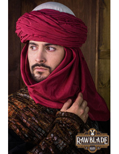 Turbante Arabo Azraq - Bianco e Rosso