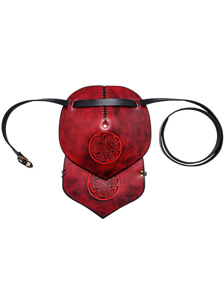 Spallaccio in pelle con disegno a...