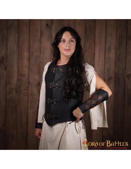 Corsetto in pelle nera Dama Guerrera