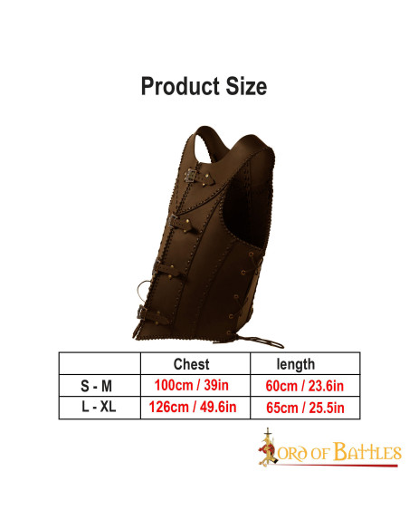 Corsetto in pelle marrone Dama Guerrera