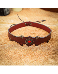 Diadema in pelle con gemma fantasia medievale