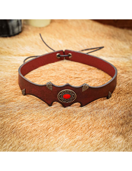 Diadema in pelle con gemma fantasia...