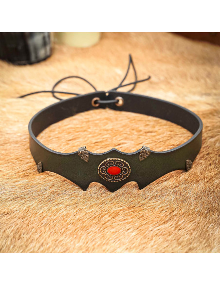 Diadema in pelle con gemma fantasia...